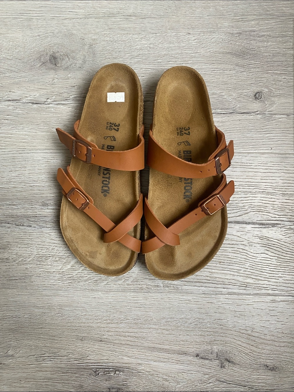 Birkenstock Women’s Tan Brown Two-Strap Sandals